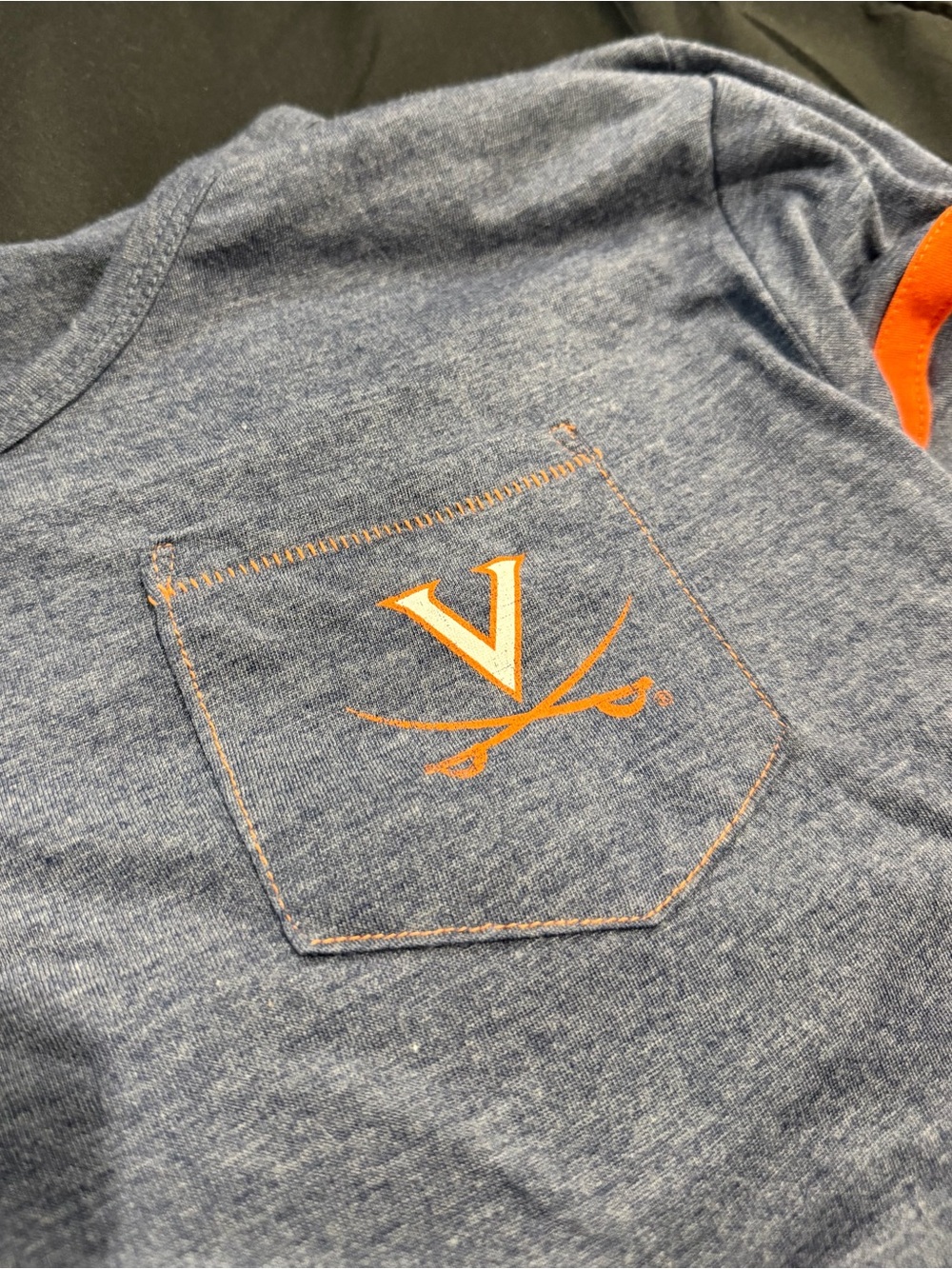 Colosseum Virginia Women's Scoop Neck Tee in Heather Navy